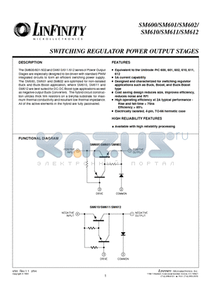 SM601R datasheet - SWITCHING REGULATOR POWER OUTPUT STAGES