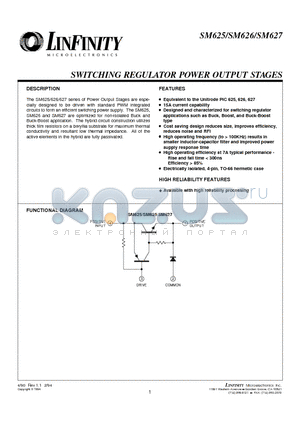 SM627R datasheet - SWITCHING REGULATOR POWER OUTPUT STAGES