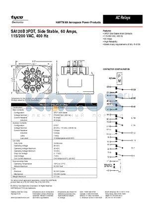 SA120B datasheet - HARTMAN Aerospace Power Products
