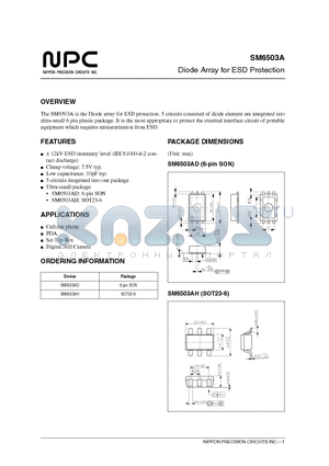 SM6503A datasheet - Diode Array for ESD Protection