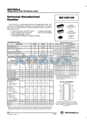 MC10H136 datasheet - Universal Hexadecimal Counter