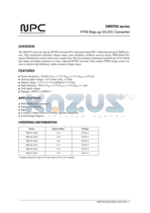 SM6702 datasheet - PFM Step-up DC/DC Converter