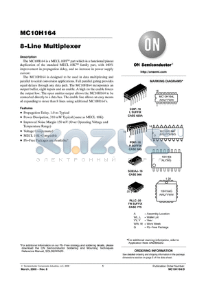 MC10H164FNG datasheet - 8−Line Multiplexer