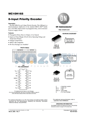 MC10H165FNR2G datasheet - 8−Input Priority Encoder