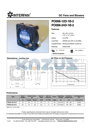 PO006-12D-1B-2 datasheet - DC Fans and Blowers