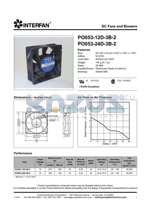PO053-12D-3B-2 datasheet - DC Fans and Blowers