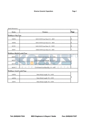 SX7R1R5F010T1 datasheet - Sharma Ceramic Capacitors