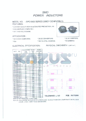 SPC-0303-1R0 datasheet - SMD POWER INDUCTORS