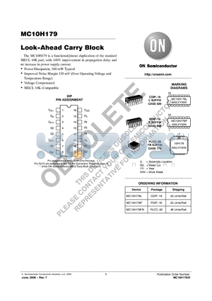 MC10H179 datasheet - Look−Ahead Carry Block
