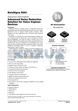 R261 datasheet - Advanced Noise Reduction Solution for Voice Capture Devices