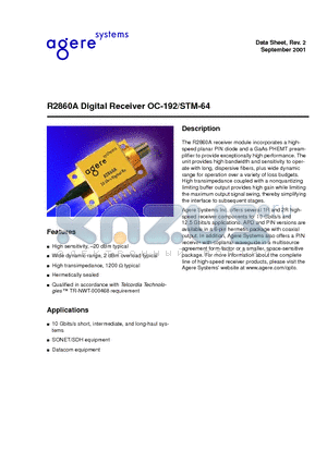 R2860A050 datasheet - Digital Receiver OC-192/STM-64