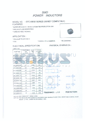 SPC-06502-100 datasheet - SMD POWER INDUCTORS