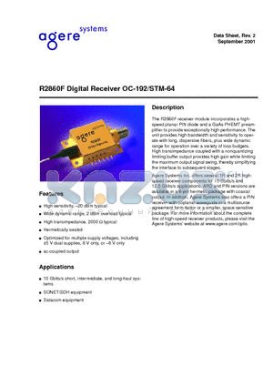 R2860F023 datasheet - R2860F Digital Receiver OC-192/STM-64