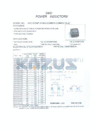 SPC-0703P-390 datasheet - SMD POWER INDUCTORS