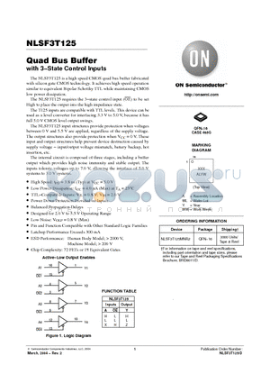 NLSF3T125MNR2 datasheet - Quad Bus Buffer