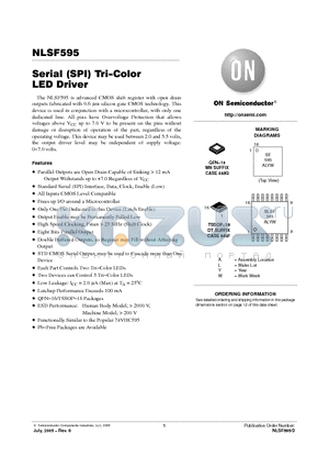 NLSF595 datasheet - Serial (SPI) Tri-Color LED Driver