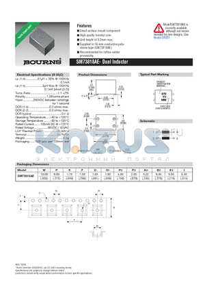 SM73818E datasheet - Dual Inductor