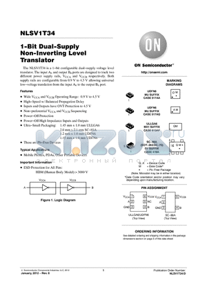 NLSV1T34AMX1TCG datasheet - 1-Bit Dual-Supply Non-Inverting Level Translator