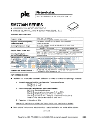 SM7744H datasheet - CMOS COMPATIBLE WITH TRI-STATE OUTPUT