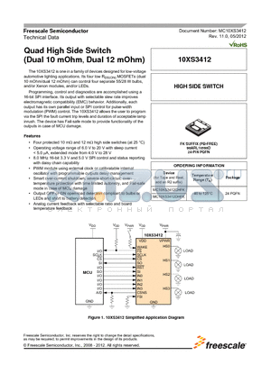 MC10XS3412CHFK datasheet - Quad High Side Switch (Dual 10 mOhm, Dual 12 mOhm)