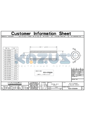 R30-6700994 datasheet - M3 CLEARANCE CIRCULAR SPACER