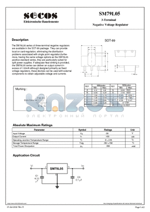 SM79L05 datasheet - 3-Terminal Negative Voltage Regulator