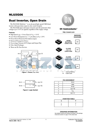 NLU2G06BMX1TCG datasheet - Dual Inverter, Open Drain