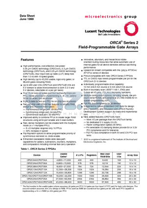 OR2T04A-2J100 datasheet - Field-Programmable Gate Arrays
