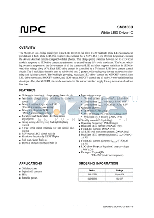 SM8133BB datasheet - White LED Driver IC