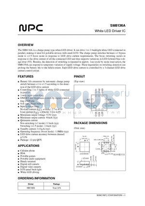 SM8136A datasheet - White LED Driver IC