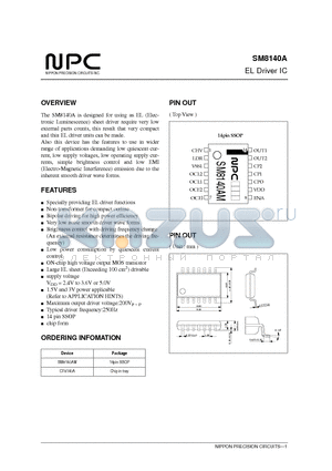 SM8140A datasheet - EL Driver IC