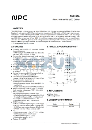 SM8150AB datasheet - PMIC with White LED Driver