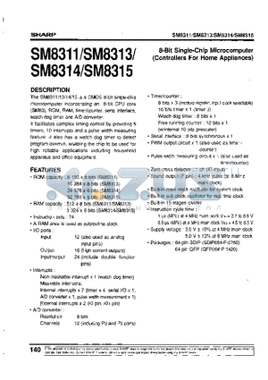 SM8313 datasheet - 8-Bit Single-Chip Microcomputer(Controllers For Home Appliances)