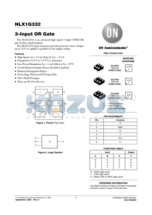 NLX1G332 datasheet - 3-Input OR Gate