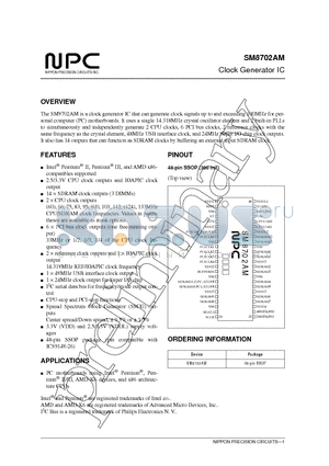 SM8702AM datasheet - Clock Generator IC