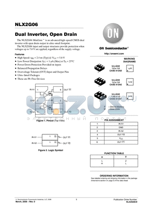 NLX2G06BMX1TCG datasheet - Dual Inverter, Open Drain