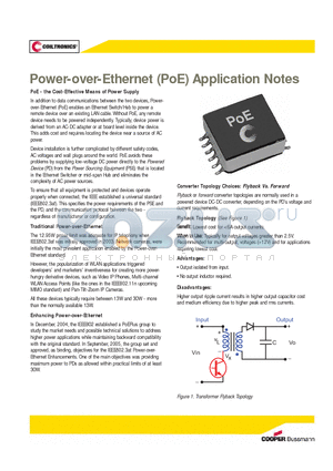POE7W3X3.3-R datasheet - Power-over-Ethernet (PoE) Application Notes