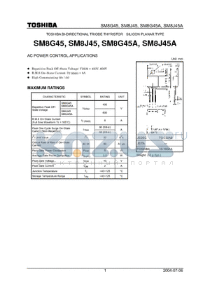 SM8J45 datasheet - AC POWER CONTROL APPLICATIONS
