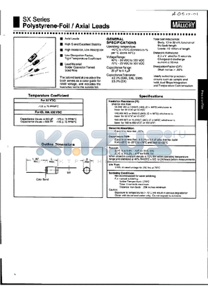 SXK310 datasheet - Polystyrene-Foil/Axial Leads