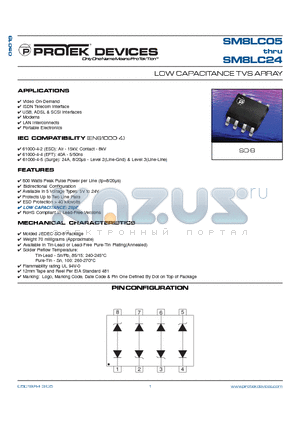 SM8LC05 datasheet - LOW CAPACITANCE TVS ARRAY