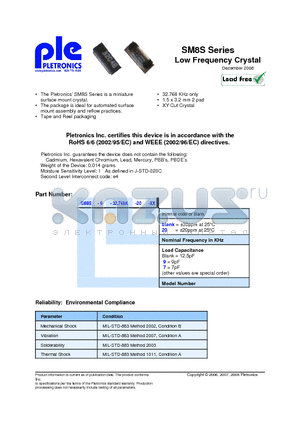 SM8S-7 datasheet - SM8S Series Low Frequency Crystal