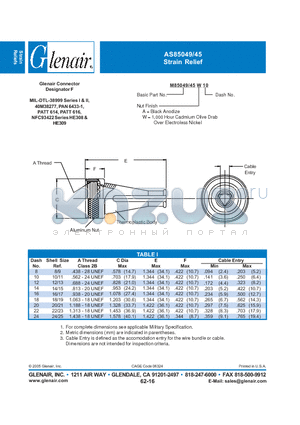 M85049-45-A24 datasheet - Strain Relief