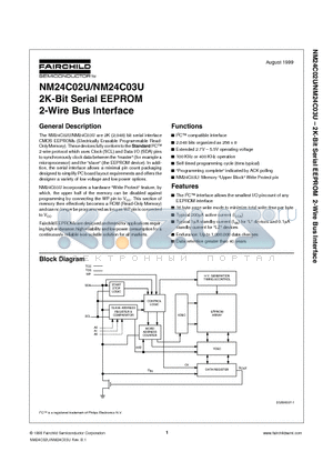 NM24C02U datasheet - 2K-Bit Serial EEPROM 2-Wire Bus Interface