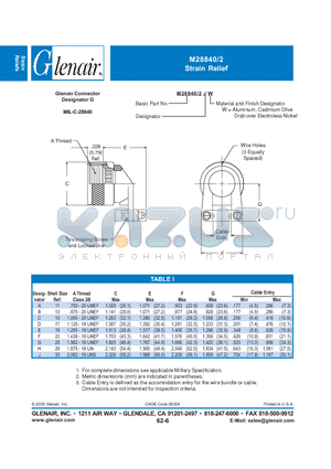 M28840-2JW datasheet - Strain Relief