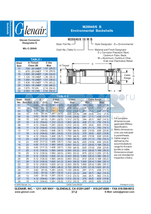 M28840-6-16WB datasheet - Environmental Backshells