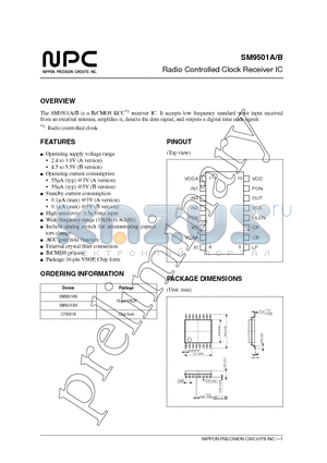 SM9501B datasheet - Radio Controlled Clock Receiver IC