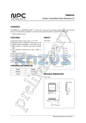 SM9503AV datasheet - Radio Controlled Clock Receiver IC