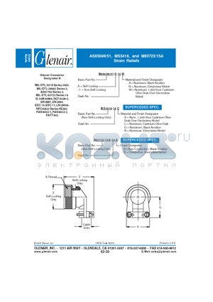 M85049-49-51S12A datasheet - Strain Reliefs