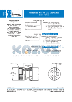 M85049-49-52S12A datasheet - Strain Reliefs