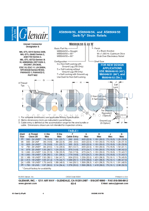 M85049-49-55G03A datasheet - Strain Reliefs